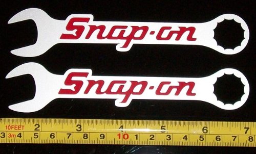Vintage Snap On Wrenches - Red on Silver Metallic HQ Vinyl Sticker Decals! 